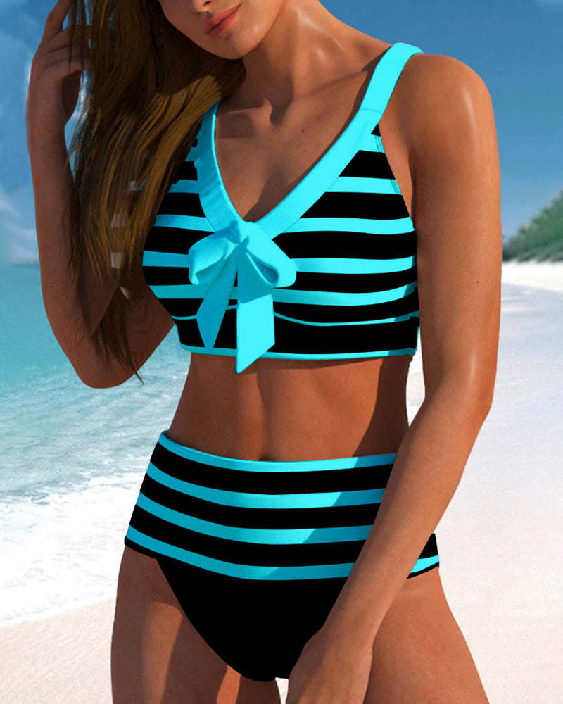 Lula® | Bikini rayé taille haute