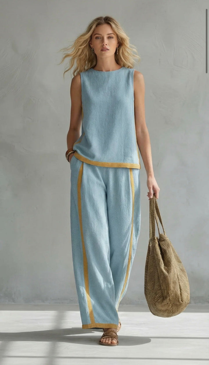 Marie – Complete vest and trousers in two-tone grey