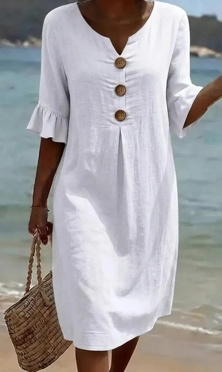 Naomi | Shift Dress with Puff Sleeves