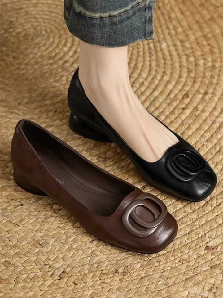 Opium Leather Flats detail