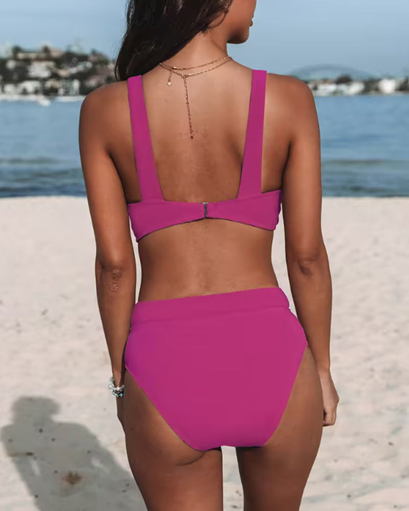 Hilde – Maillot de bain uni taille haute