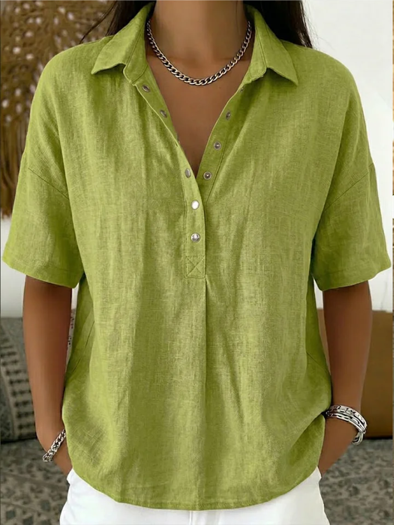 Charlotte Linen Blouse Green