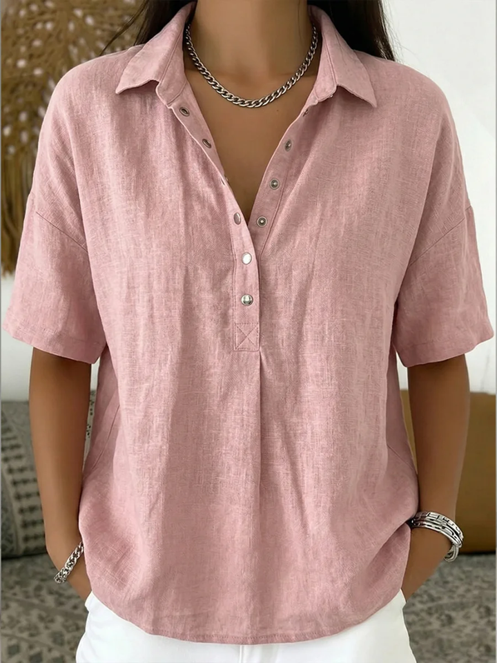 Charlotte Linen Blouse Pink