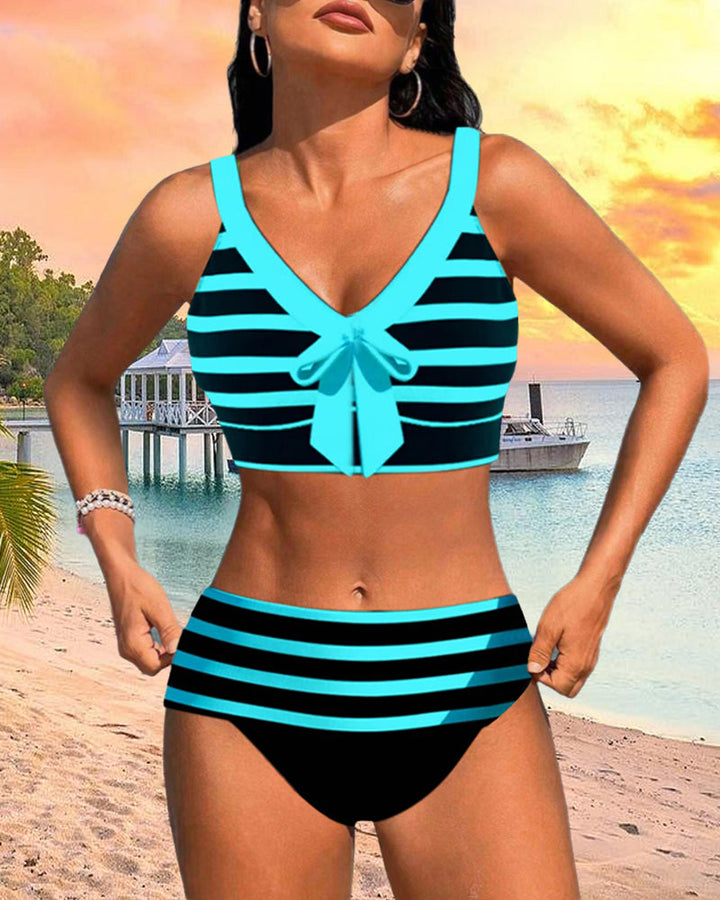 Lula® | Bikini rayé taille haute