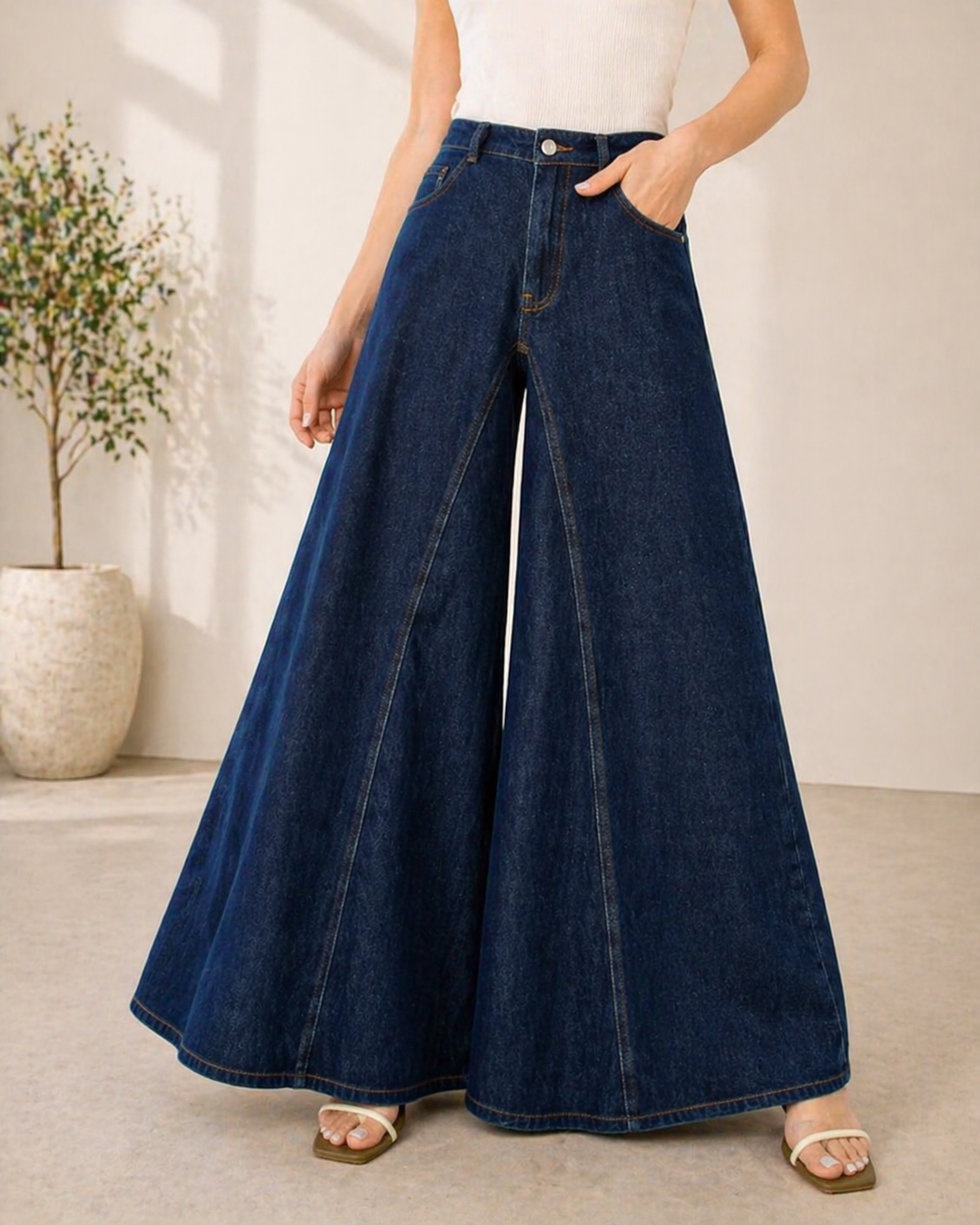 Lexi High Waist Jeans - Sea Blue detail