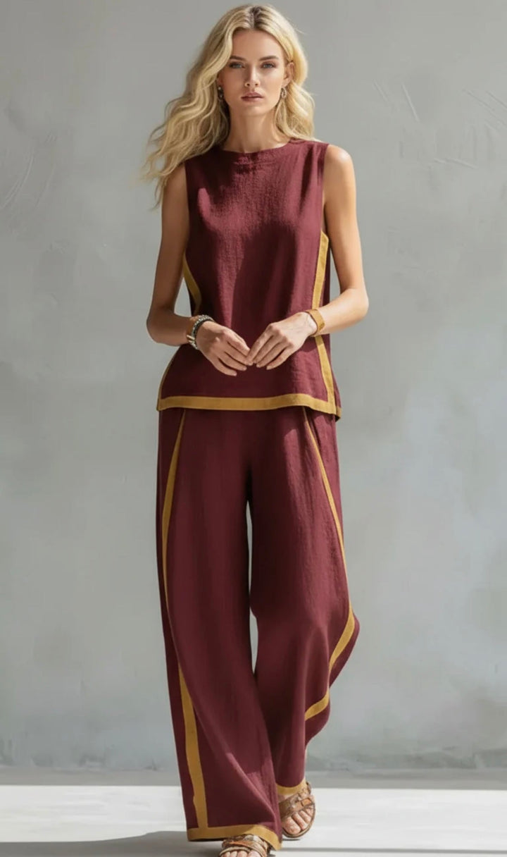 Marie – Complete vest and trousers in two-tone grey