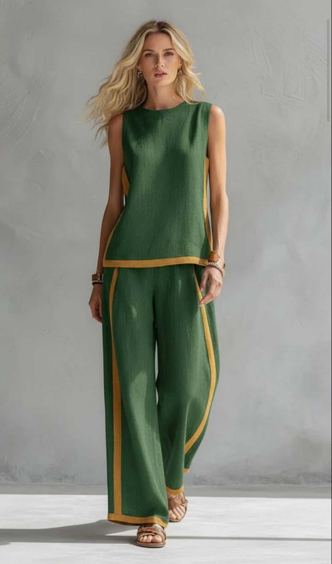 Marie – Complete vest and trousers in two-tone grey