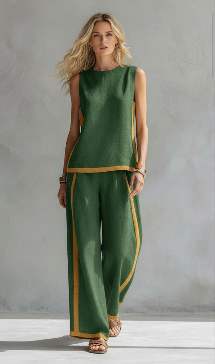 Marie – Complete vest and trousers in two-tone grey