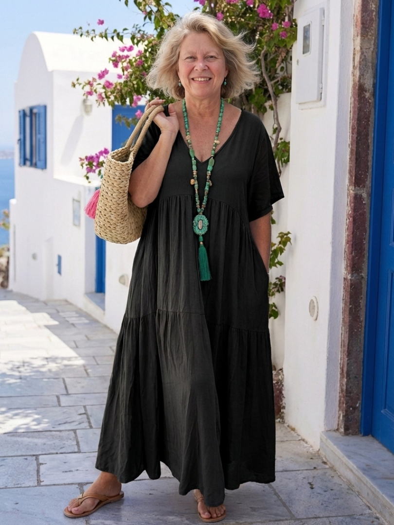 Isabelle Boho Dress Santorini