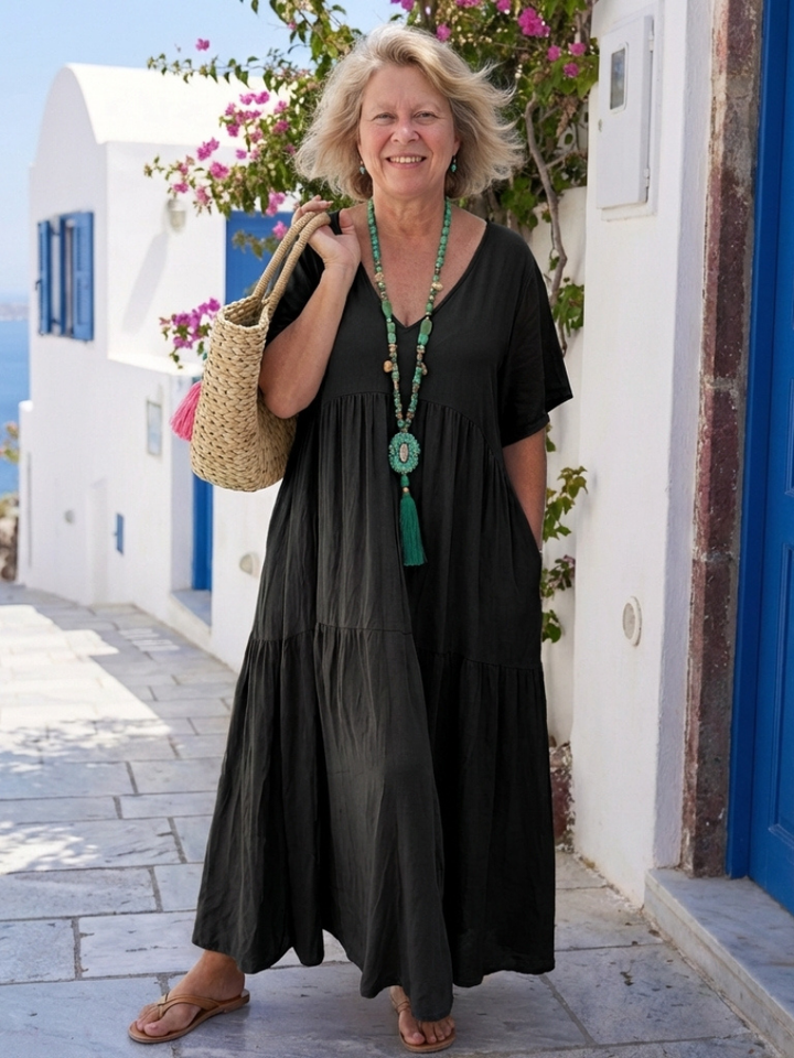 Isabelle Boho Dress Santorini
