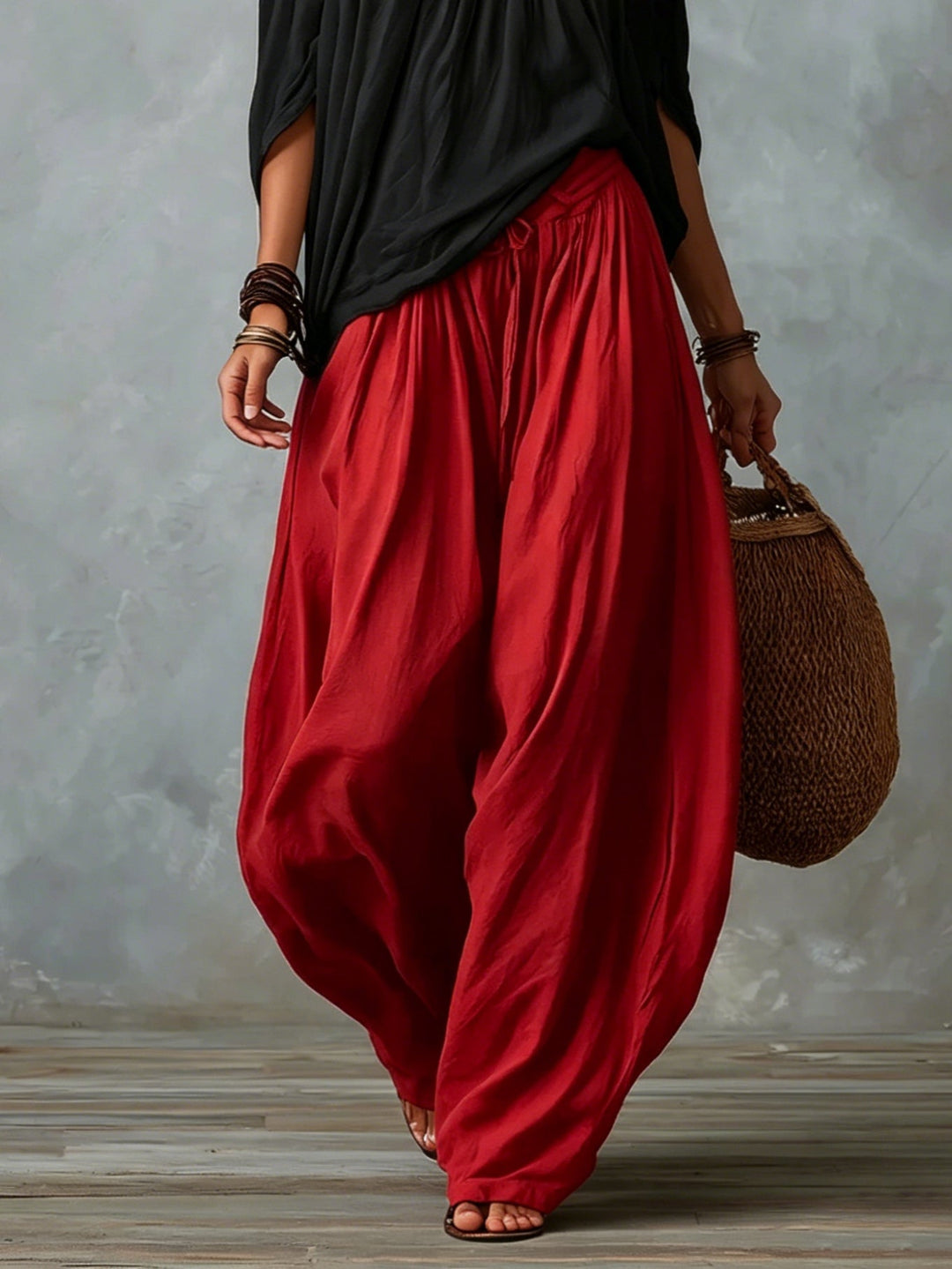 Sofia Off-Shoulder Top & Lantern Trousers Set