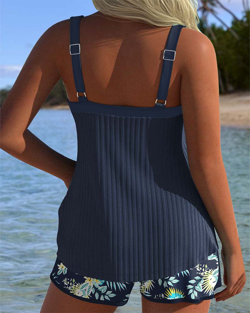 Lana® | Tankini rayée avec short de plage deux pièces