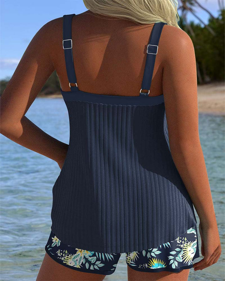 Lana® | Tankini rayée avec short de plage deux pièces