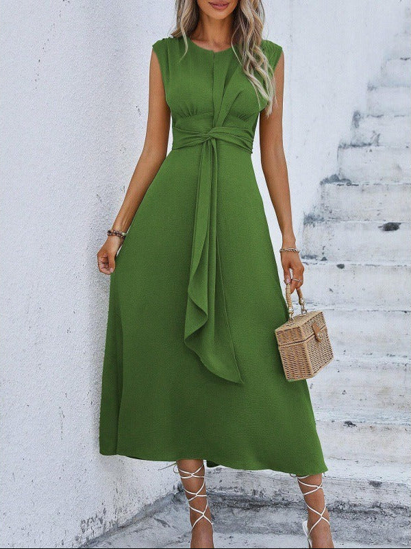 Éva – Robe midi fluide à taille ajustable