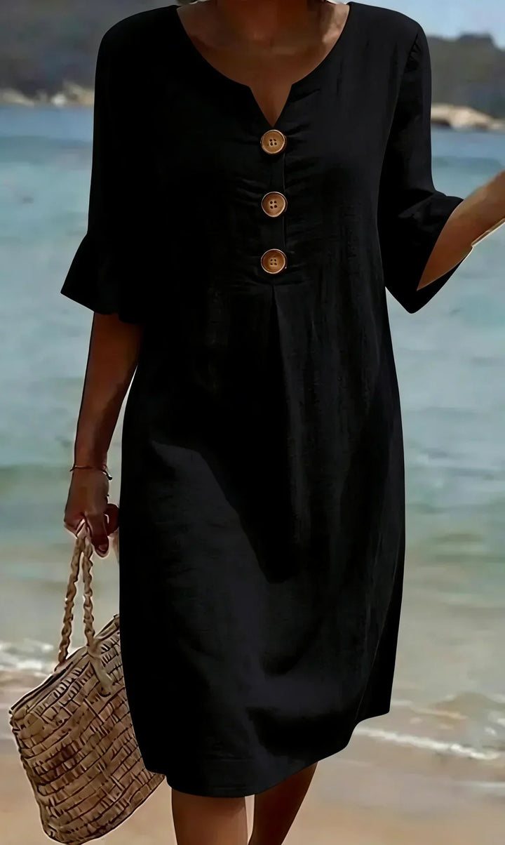 Naomi | Shift Dress with Puff Sleeves